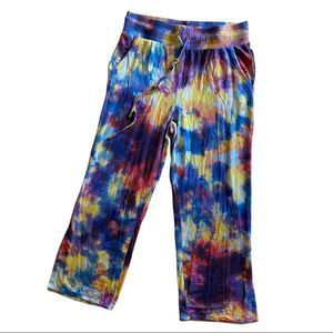 Tie Dye Wide Leg Cropped Lounge Pants